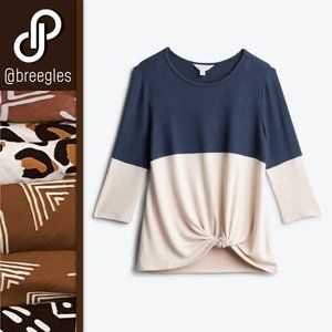 Market & Spruce Samantha Front Twist Knit Top